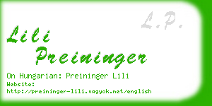 lili preininger business card